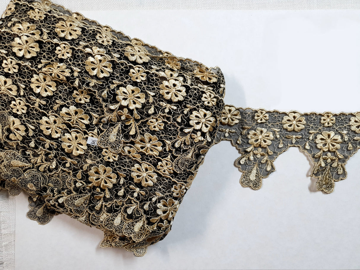 Lace Trim Pack - 113 - Black & Gold - 1 Meter