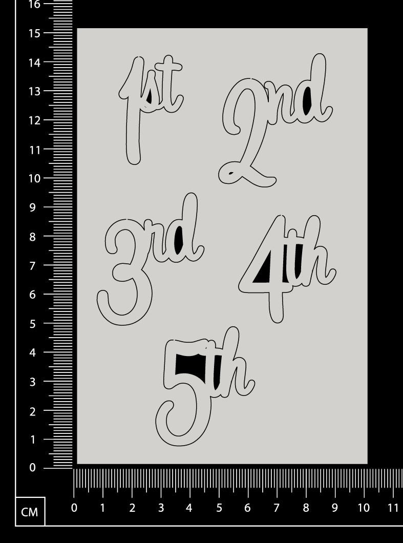 1st 2nd 3rd 4th 5th Set - White Chipboard