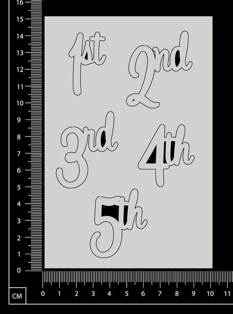 1st 2nd 3rd 4th 5th Set - White Chipboard