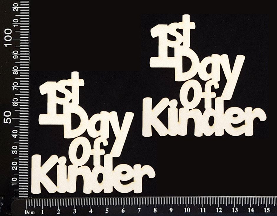 1st Day of Kinder - Set of 2 - Small - White Chipboard