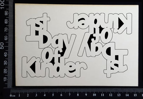 1st Day of Kinder - Set of 2 - Small - White Chipboard