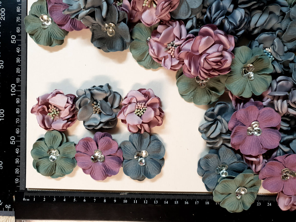 Assorted Fabric Flowers - WB