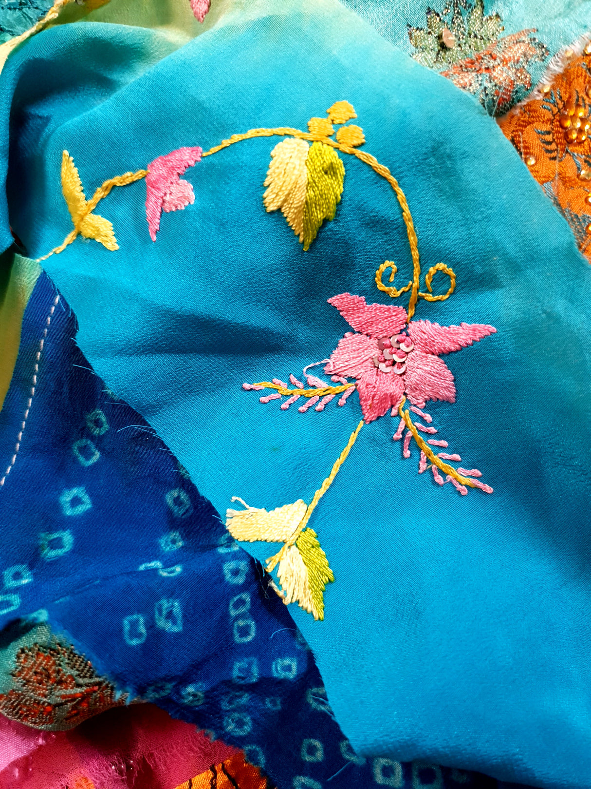 Reclaimed Sari Silk Ribbon - Embellished Rolls