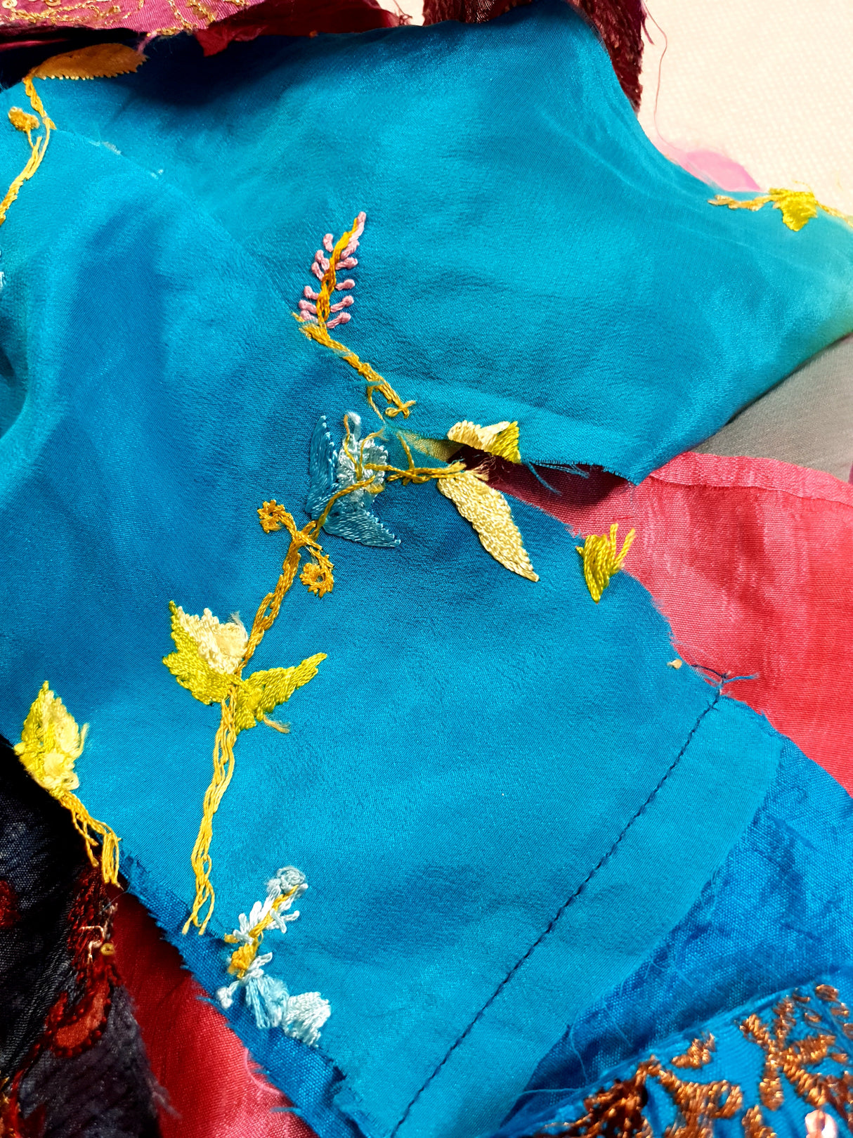 Reclaimed Sari Silk Ribbon - Embellished Rolls