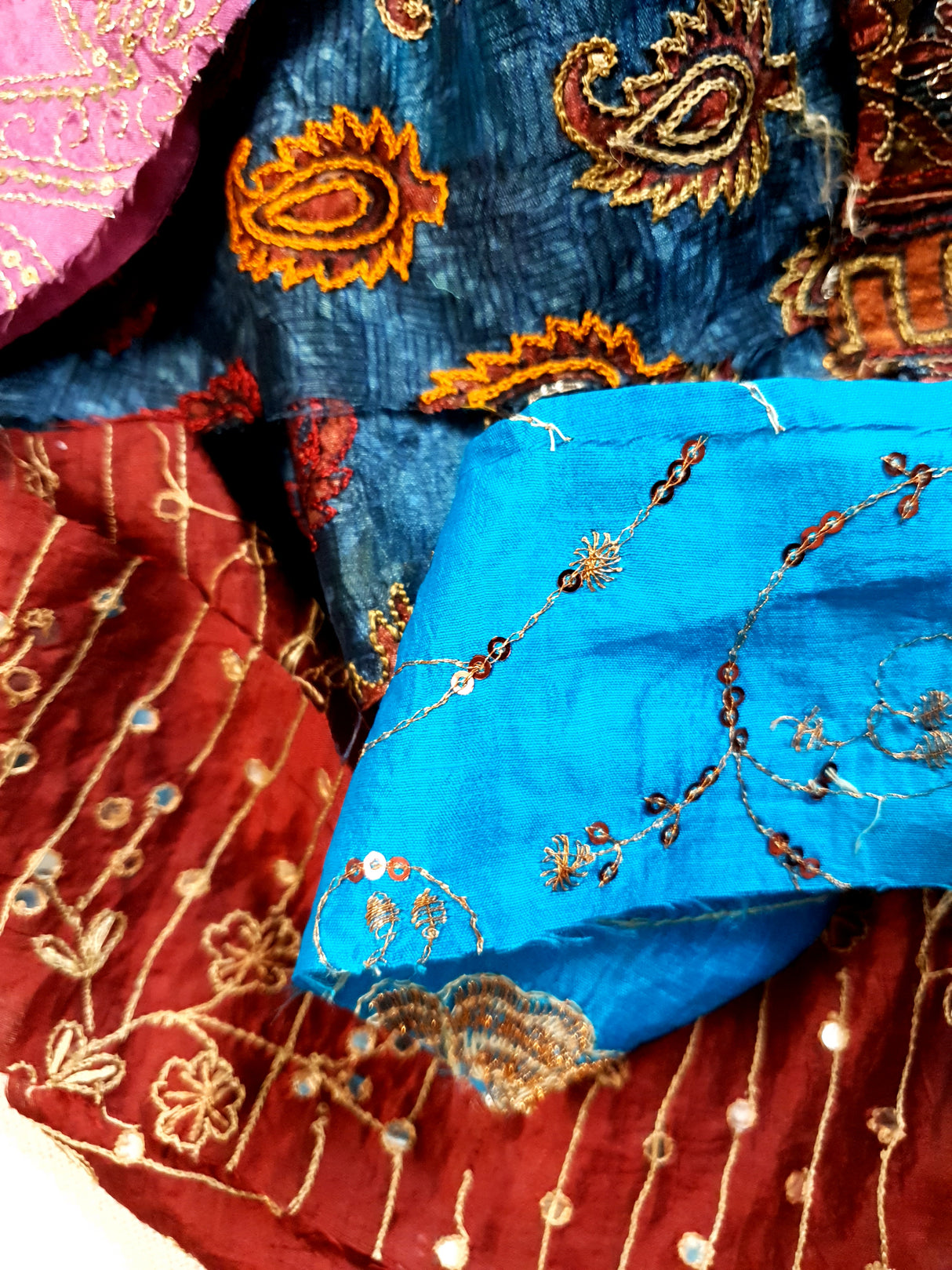 Reclaimed Sari Silk Ribbon - Embellished Rolls