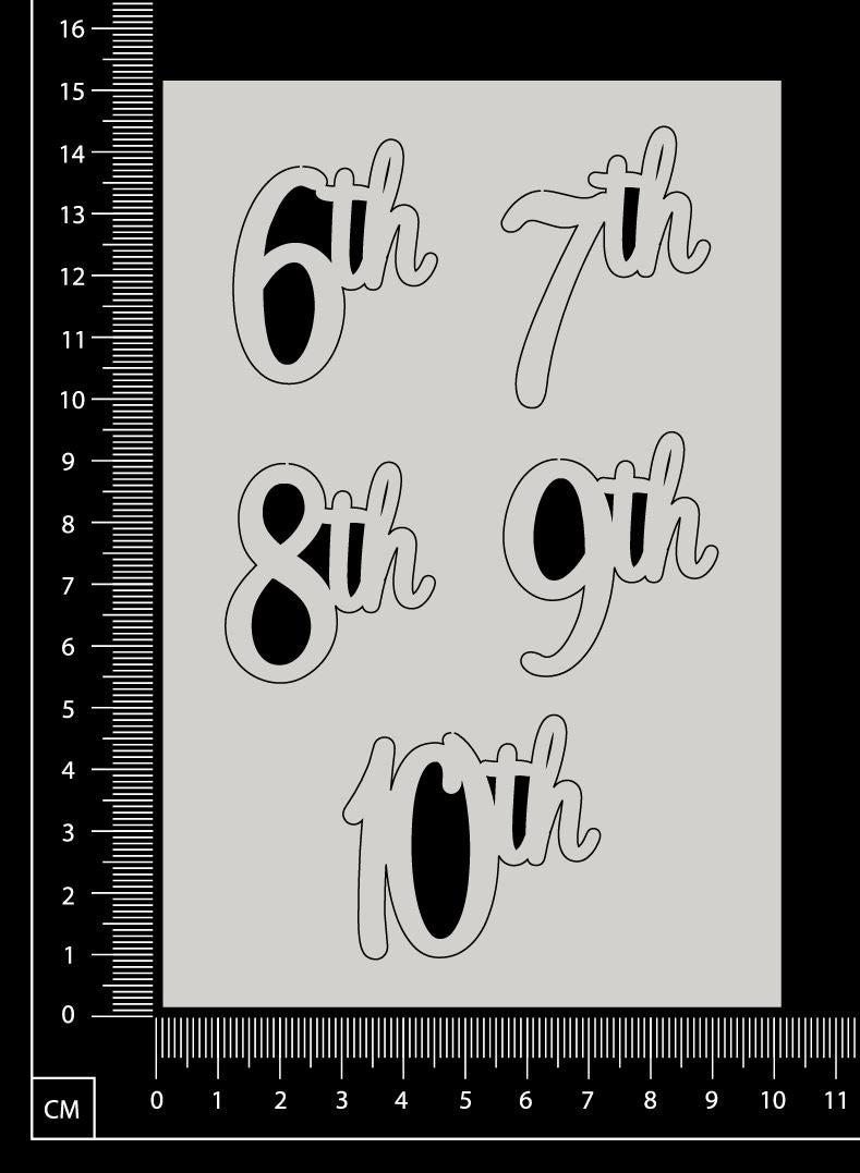 6th 7th 8th 9th 10th Set - White Chipboard