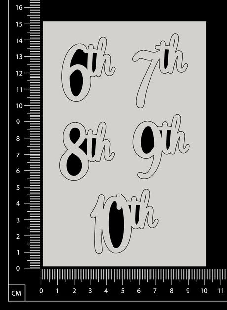 6th 7th 8th 9th 10th Set - White Chipboard