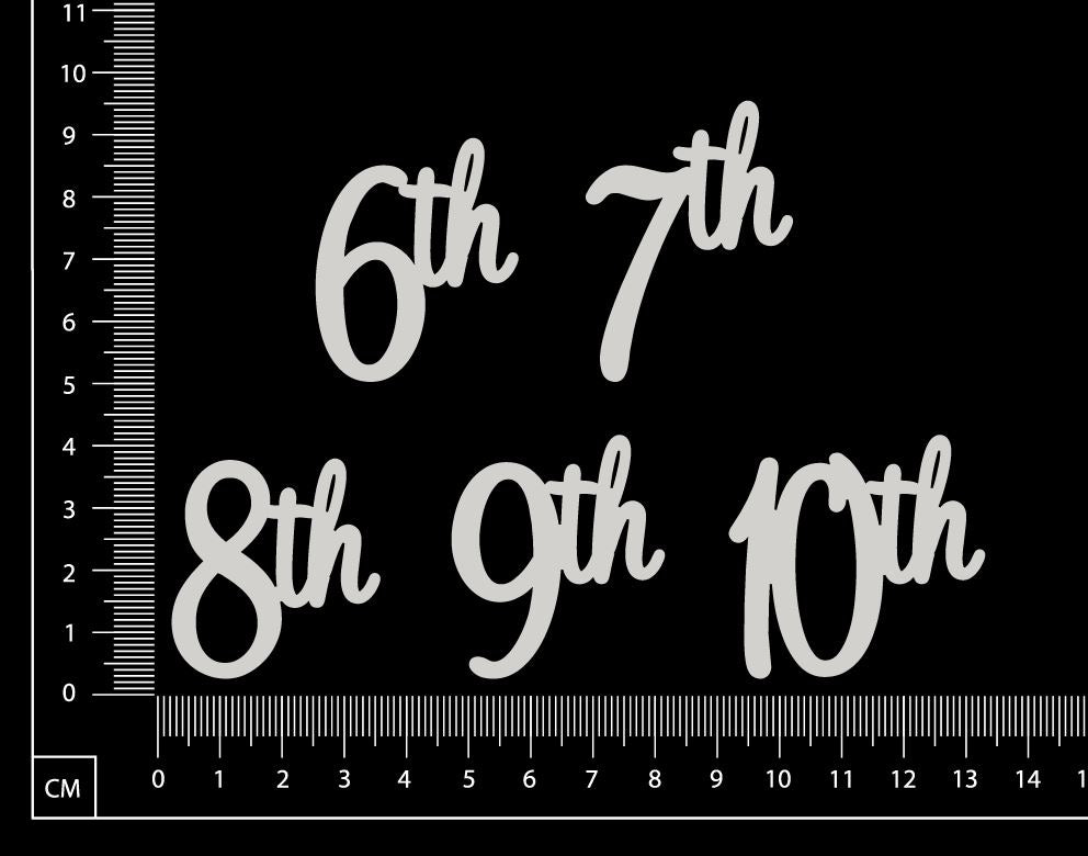 6th 7th 8th 9th 10th Set - White Chipboard