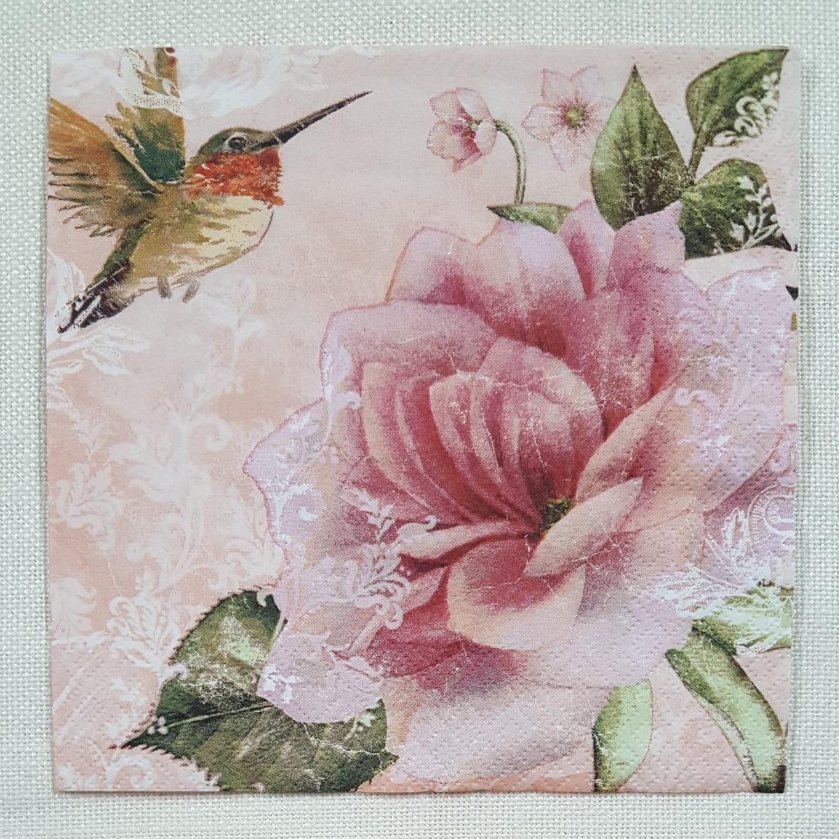 Decoupage Napkin - (DN-8095) - Hummingbird - Beige