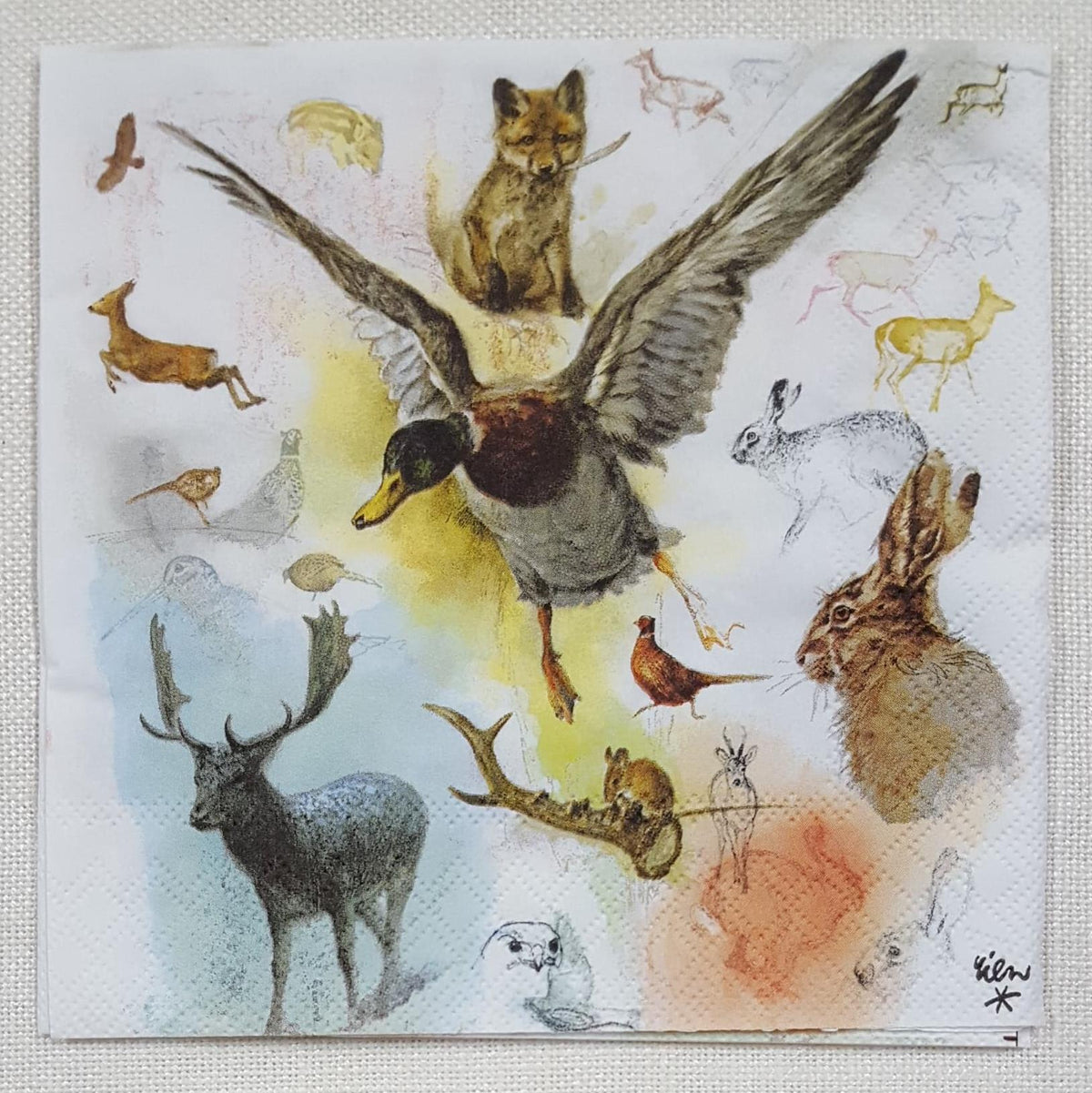 Decoupage Napkin - (DN-8107) - Wild Animals