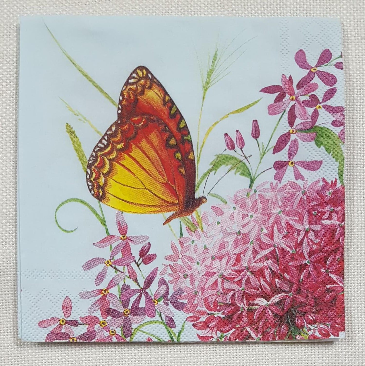 Decoupage Napkin - (DN-8193) - Allium Garden - Light Blue - Cocktail