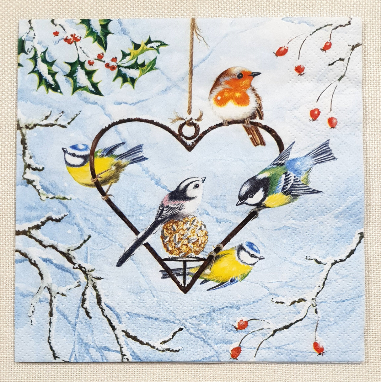 Decoupage Napkin - (DN-8294) - Heart Shaped Feeder
