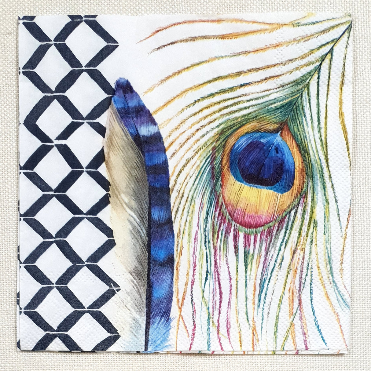 Decoupage Napkin - (DN-8388) - Modern Feathers