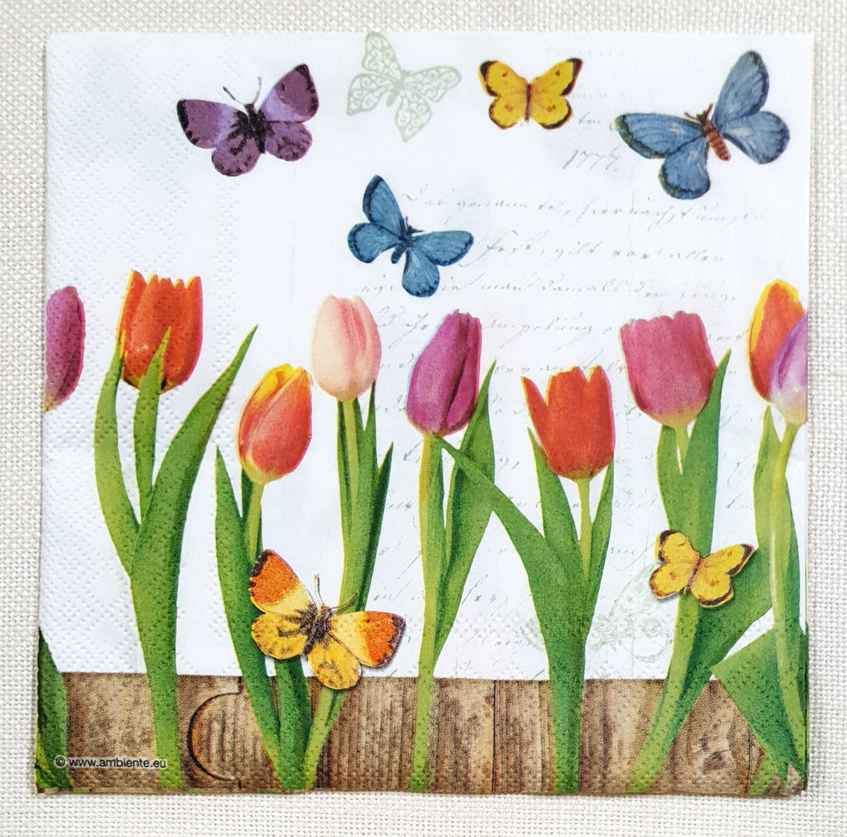 Decoupage Napkin - (DN-8418) - Spring Collage White