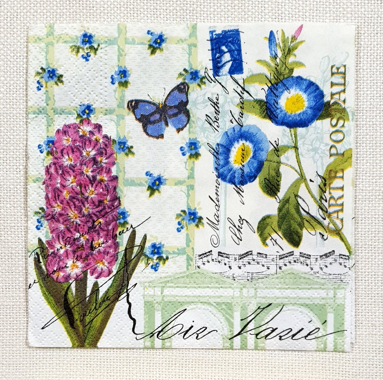 Decoupage Napkin - (DN-8594) - Spring Greetings - Cocktail - Set of 5