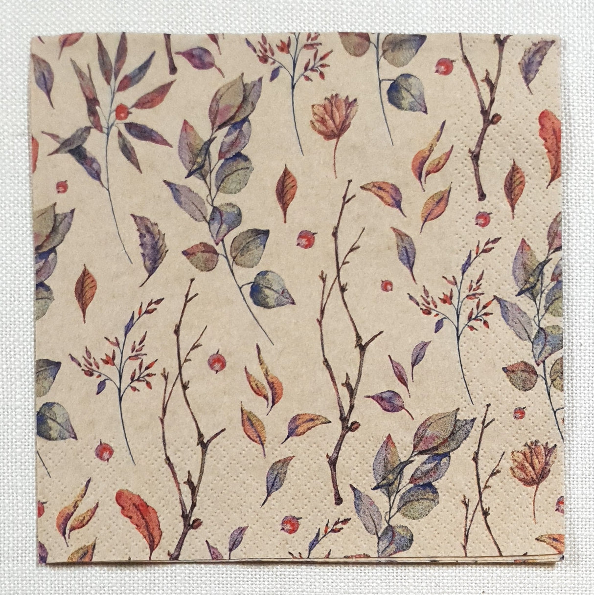 Decoupage Napkin - (DN-8673) - Coloured Leaves