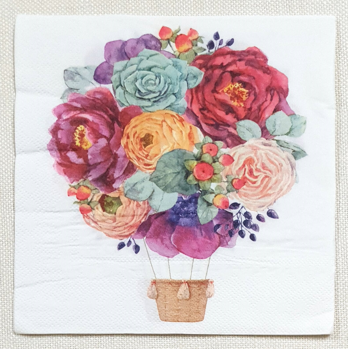 Decoupage Napkin - (DN-8686) - Flower Balloon
