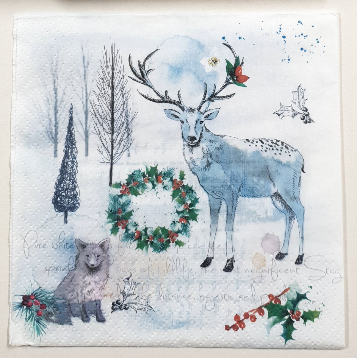 Decoupage Napkin - (DN-8745) - Watercolor Winter