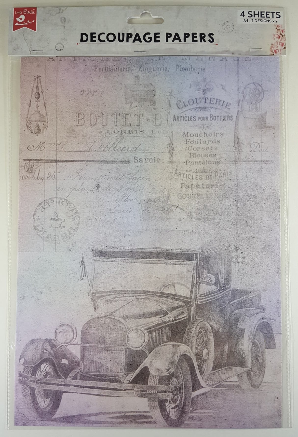 Decoupage Paper - A4 size - 4 sheets - (DP-1001) - Antique Essence