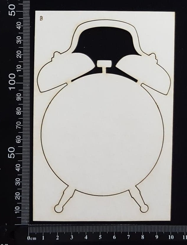 Alarm Clock - B - Large - White Chipboard