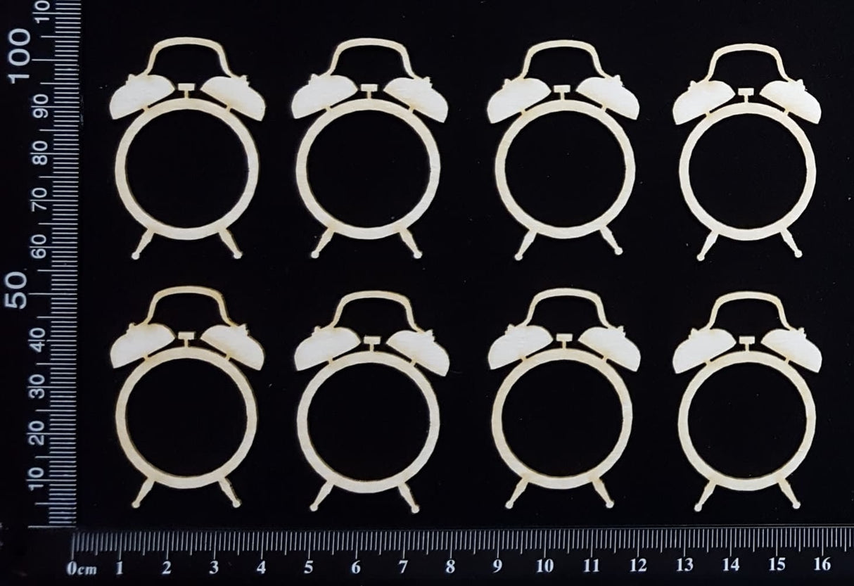 Alarm Clocks Set - White Chipboard