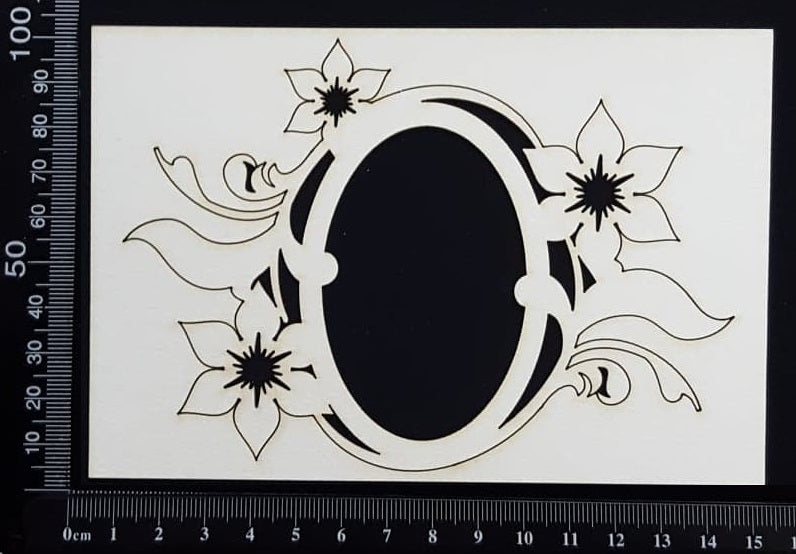 Alexis Floral Frame - A - large -  White Chipboard