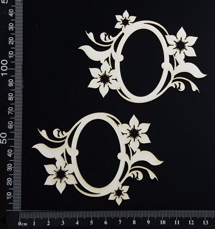 Alexis Floral Frame Set - B - Small -  White Chipboard