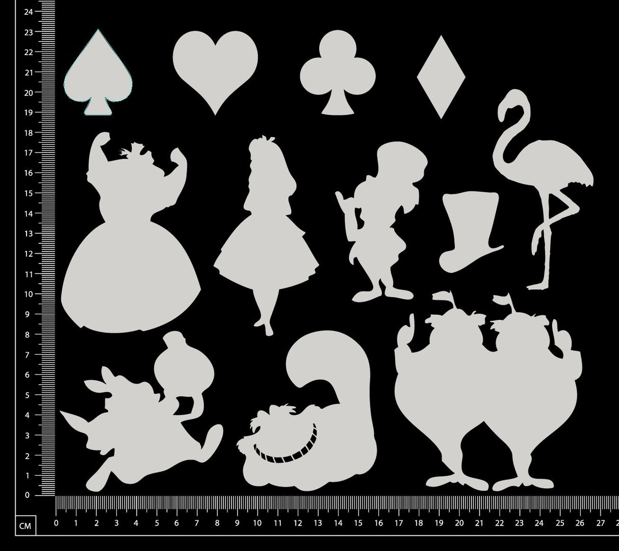 Alice in wonderland Set - Large - White Chipboard