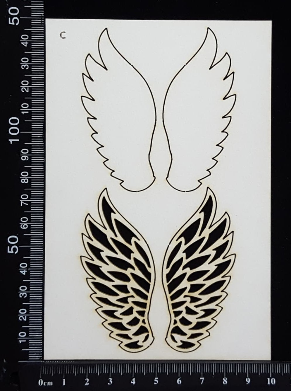 Angel Wings Set - C - Layering Set - White Chipboard