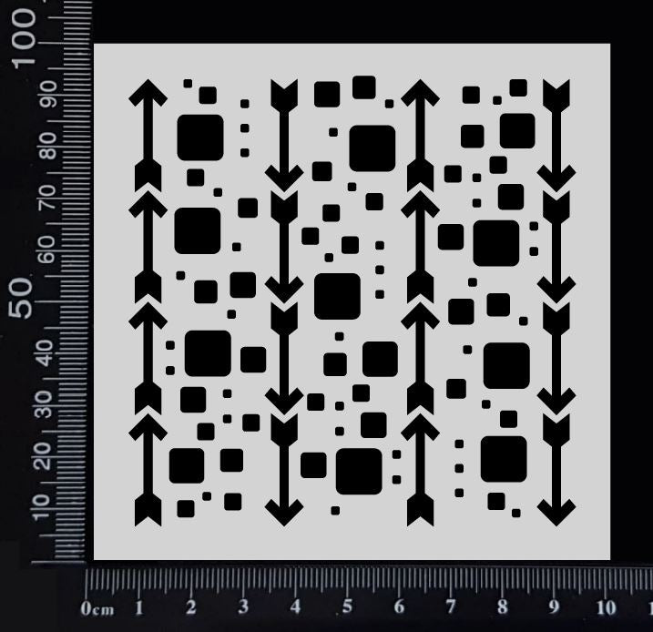 Arrows & Cubes Mix - Stencil - 100mm x 100mm
