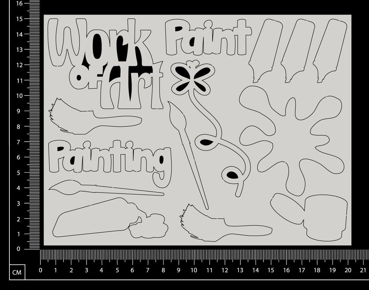 Art Elements Set - A - White Chipboard