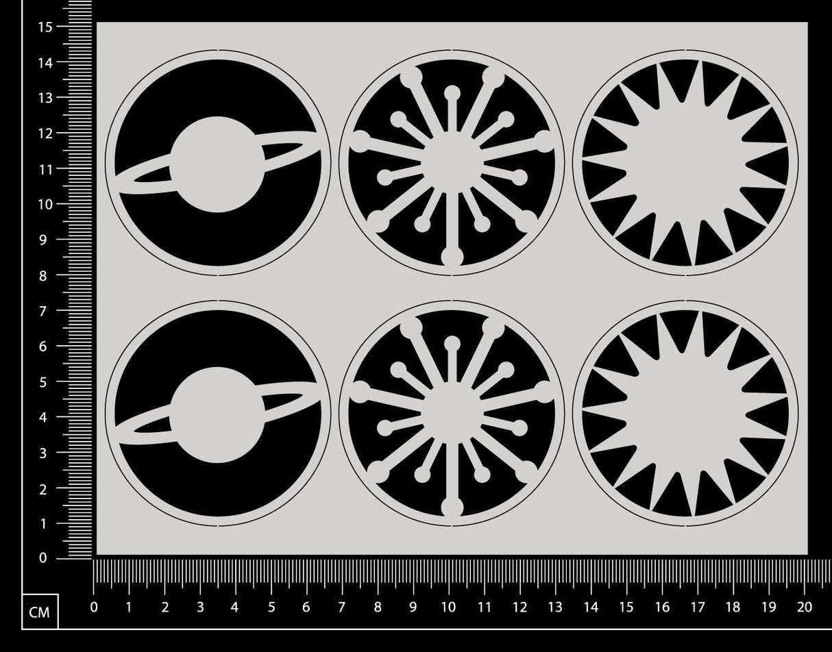 Artist Trading Coin Set - HI - White Chipboard