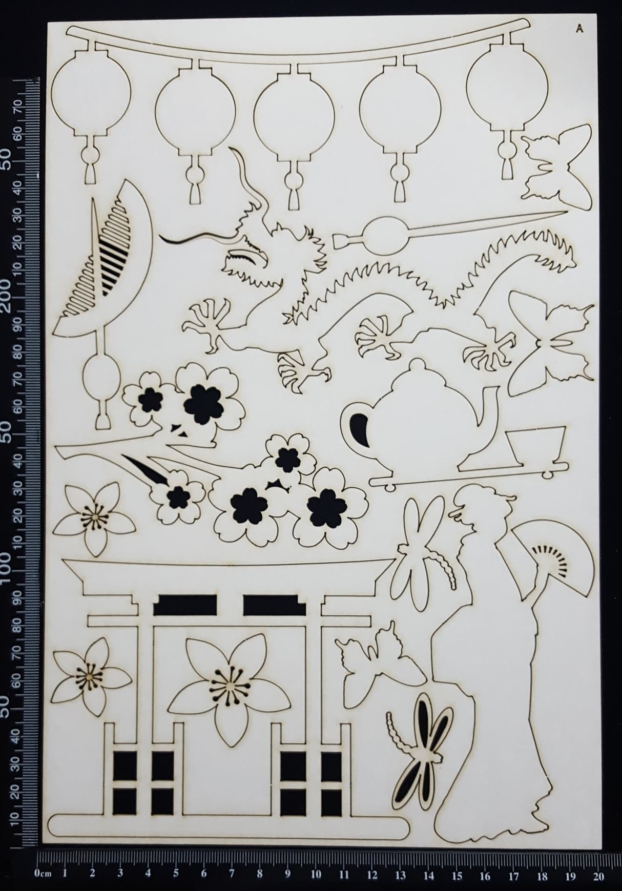 Asian Elements - Set A - White Chipboard