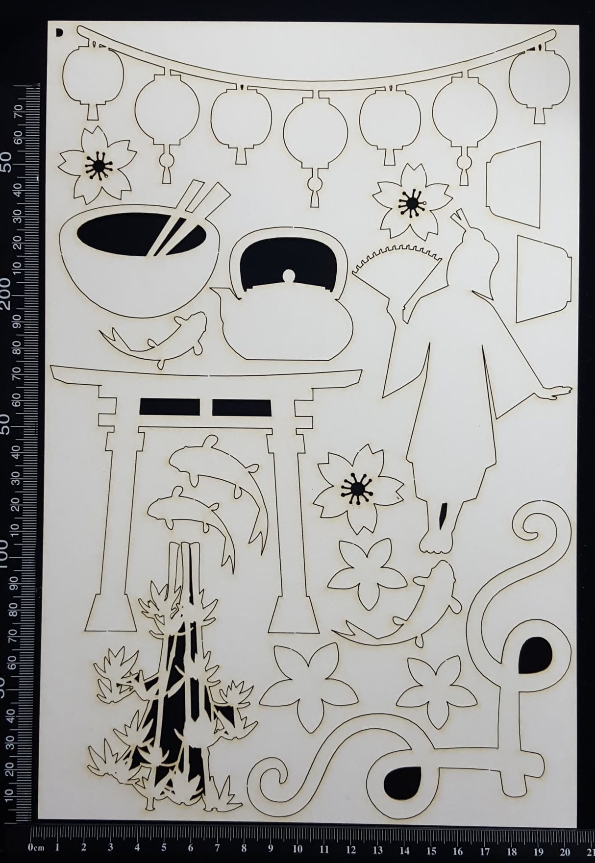 Asian Elements - Set D - White Chipboard