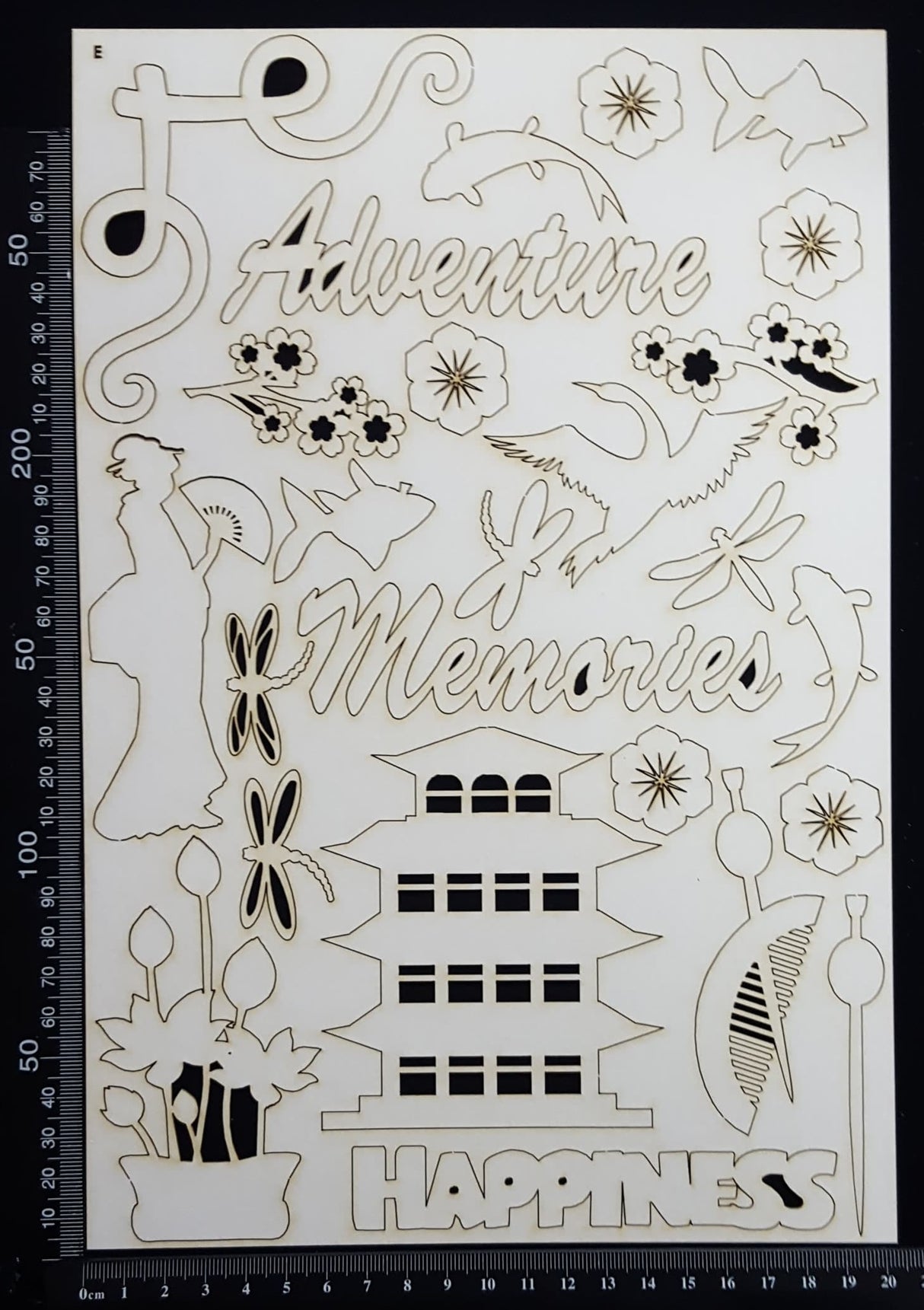 Asian Elements - Set E - White Chipboard