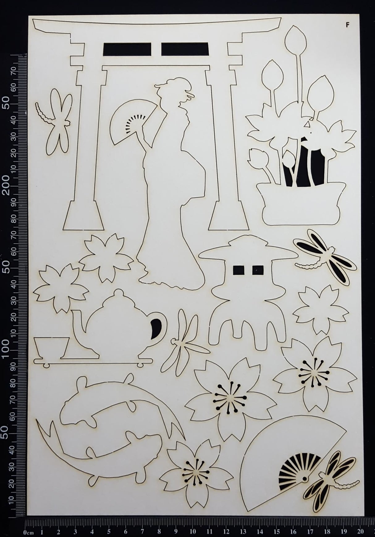 Asian Elements - Set F - White Chipboard