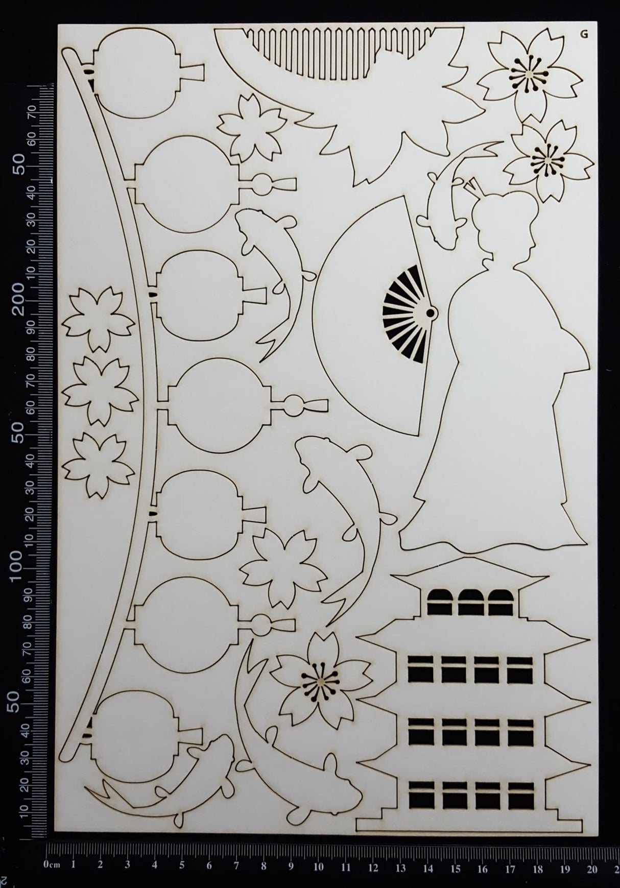 Asian Elements - Set G - White Chipboard