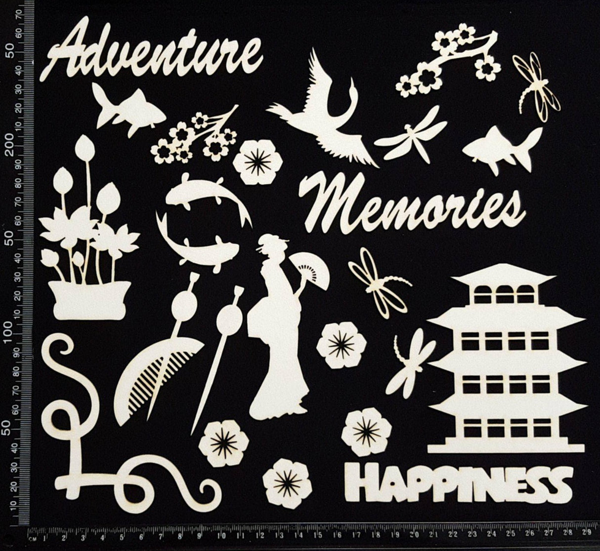 Asian Elements - Set E - White Chipboard