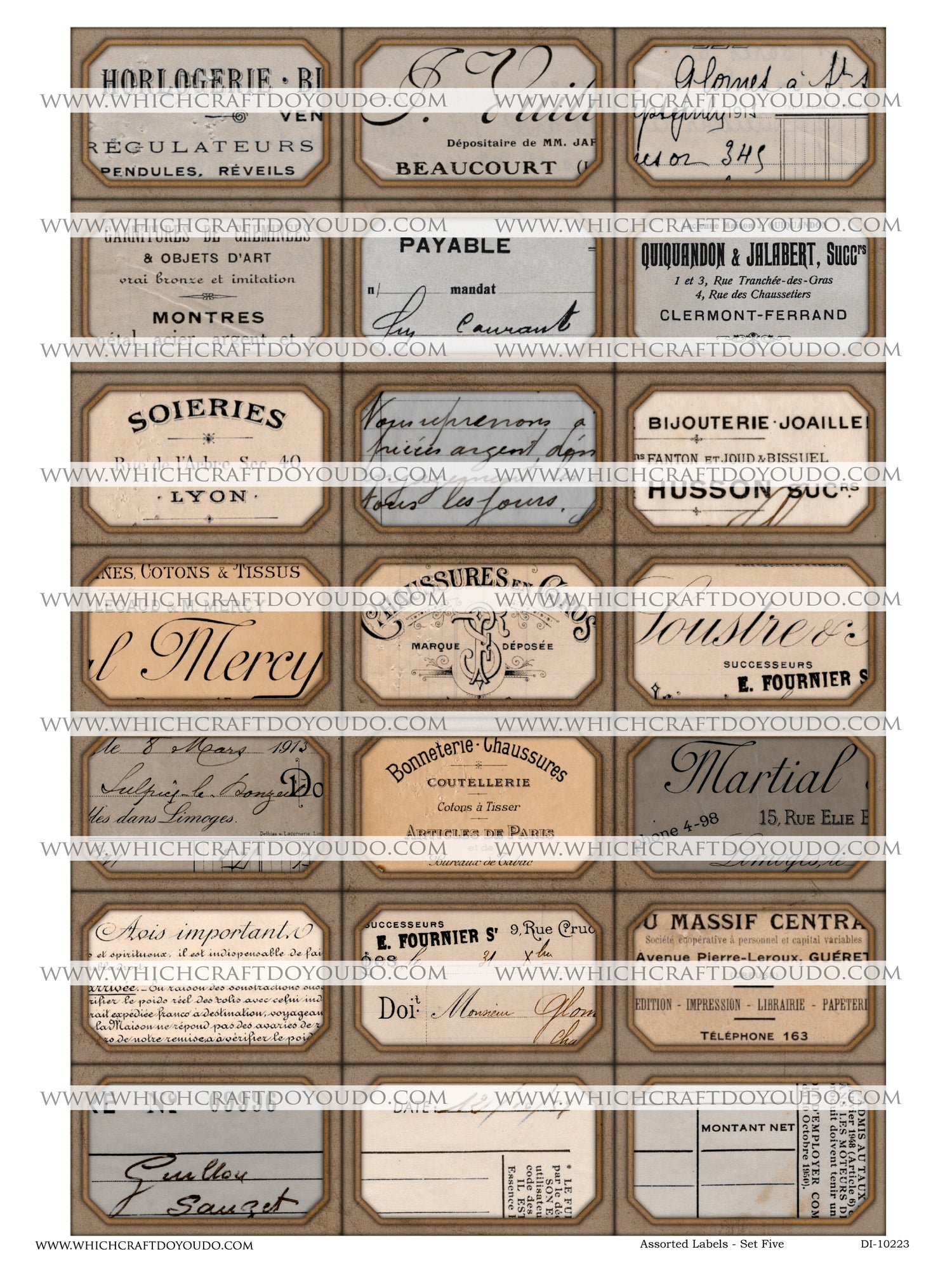 Assorted Labels - Set Five - DI-10223 - Digital Download