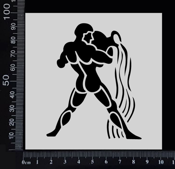 Astrological sign - Aquarius - Stencil - 100mm x 100mm