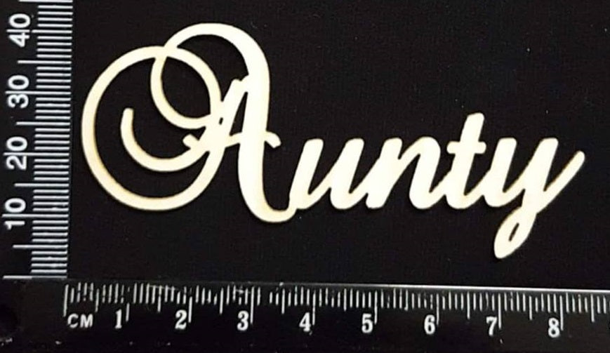 Elegant Word - Aunty - White Chipboard