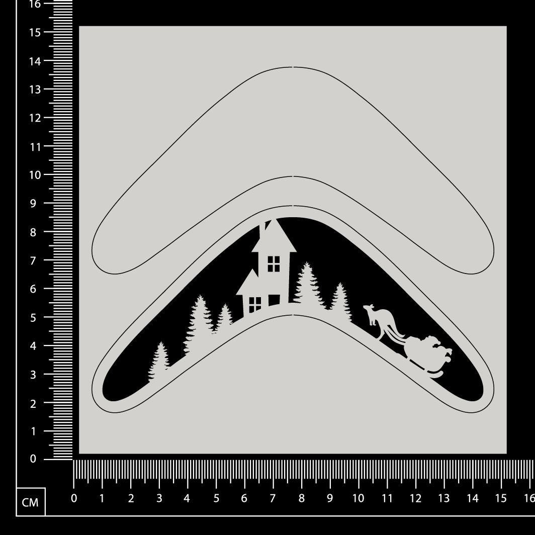 Aussie Christmas Boomerang - Layered Set - White Chipboard