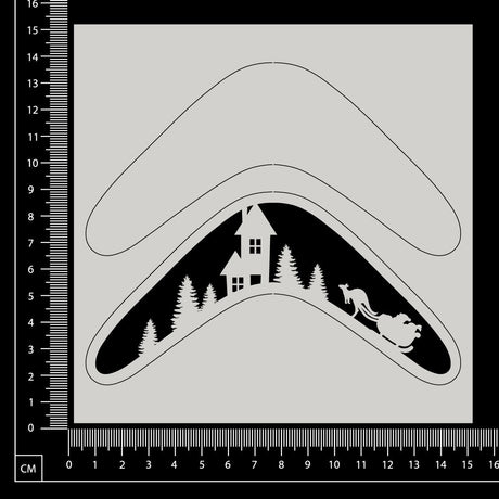 Aussie Christmas Boomerang - Layered Set - White Chipboard