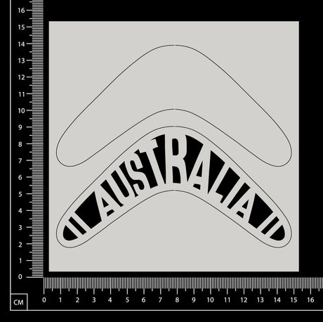 Australia Boomerang - Layered Set - White Chipboard