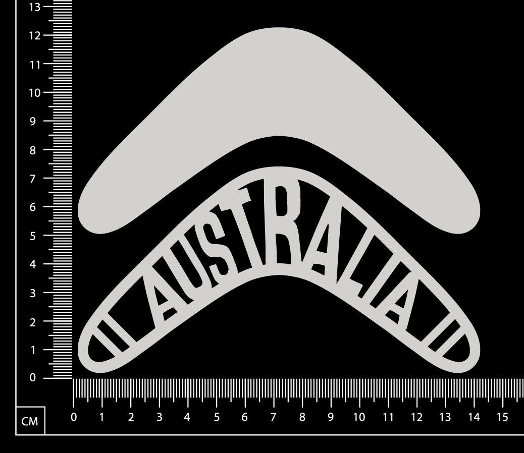 Australia Boomerang - Layered Set - White Chipboard
