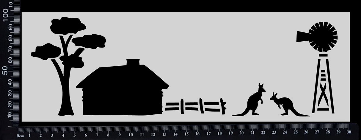 Australia Scene - Stencil - 100mm x 300mm