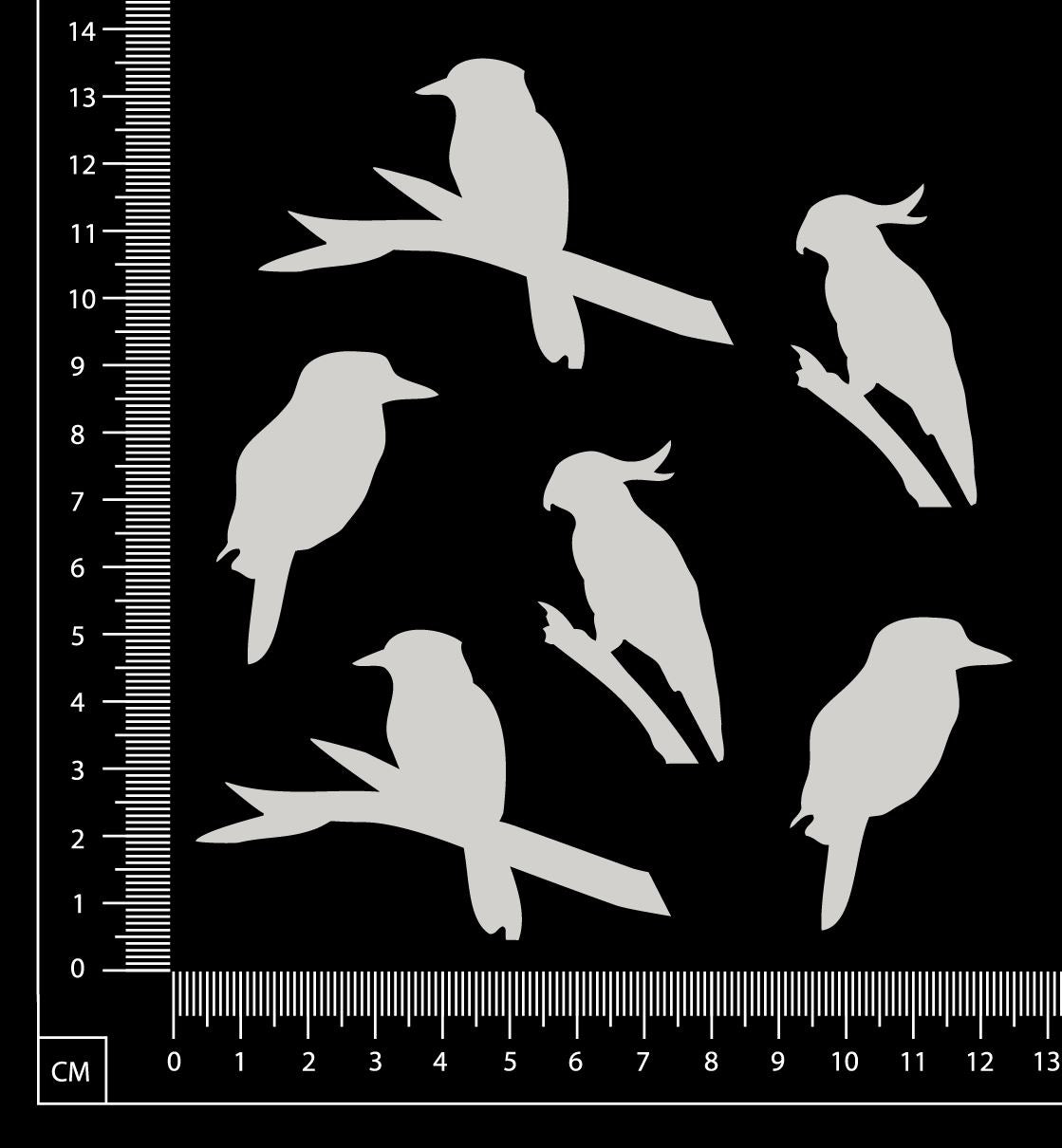 Australian Birds Set - White Chipboard