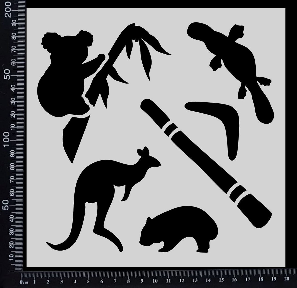 Australian Elements - A - Stencil - 200mm x 200mm