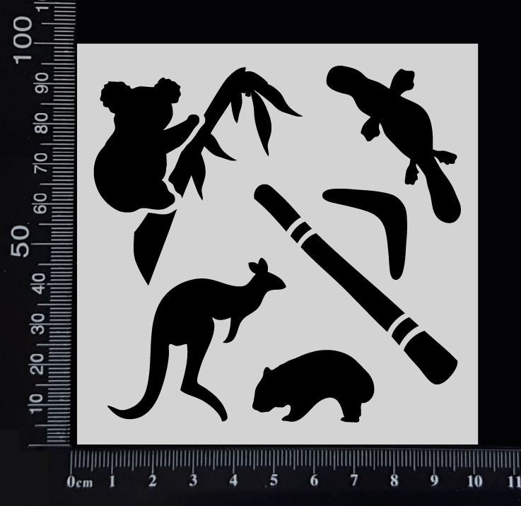 Australian Elements - A - Stencil - 100mm x 100mm