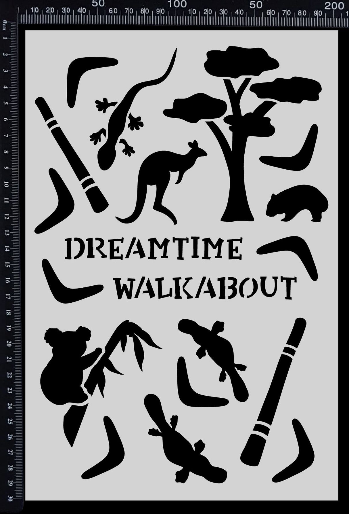 Australian Elements - B - Stencil - 200mm x 300mm